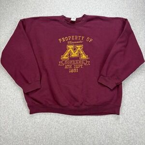 Minnesota Gophers Crewneck Sweatshirt Mens 2XL Maroon Heavy Blend University
